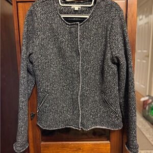 GAP Light Weight Chic Black and White Tweed Jacket size Large